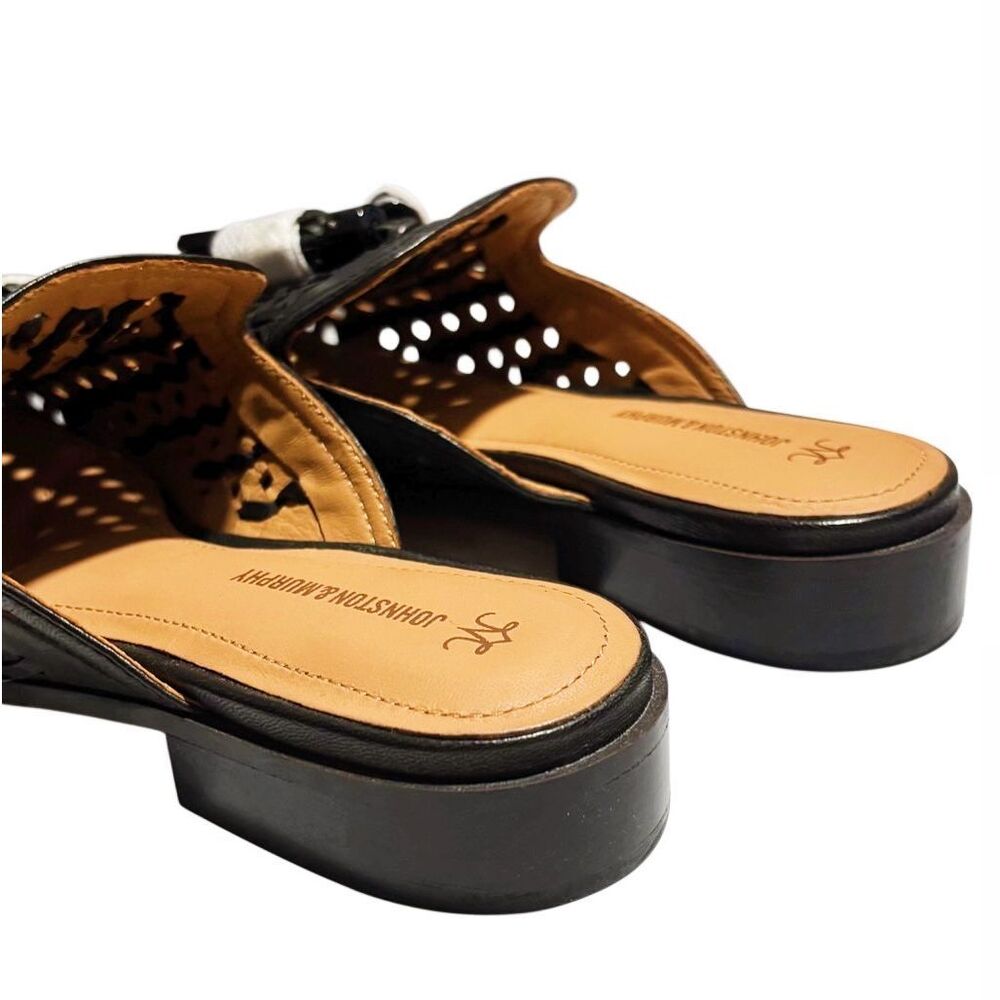 Johnston & Murphy Women's Ali Woven Tassel Mule Black in Size 6 - Picture 6 of 10
